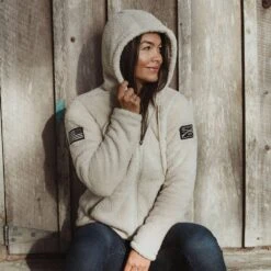 Women's Sherpa Jacket - Oatmeal -Fashion Trend Clothing Store BlankPoster 2000x2000 copy2 .GS4467 GruntStyleWomensSherpaJacket Oatmeal