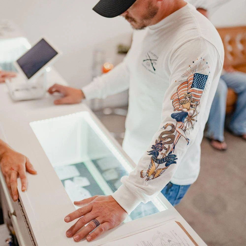 Nautical Pinup Long Sleeve - White 8 Nautical Pinup Long Sleeve - White - Image 6