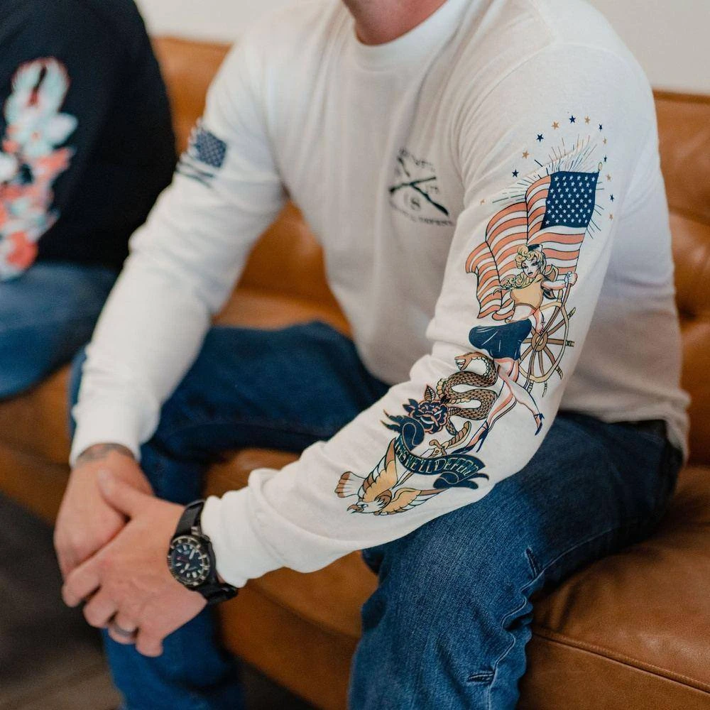 Nautical Pinup Long Sleeve - White 6 Nautical Pinup Long Sleeve - White - Image 4