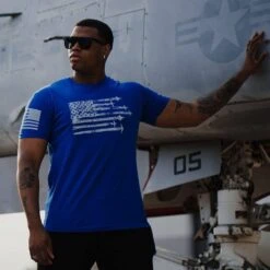 By Air Flag T-Shirt - Blue -Fashion Trend Clothing Store BlankPoster 2000x2000 copy6SeaLandAir min