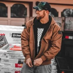 Men's Hooded Field Jacket - Saddle