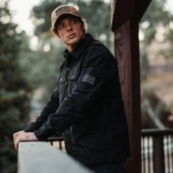 Men's Lightweight Field Shacket - Black -Fashion Trend Clothing Store BlankPoster 2000x2000 copy7 2GS5677LightweightFieldShacket Black