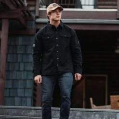 Men's Lightweight Field Shacket - Black -Fashion Trend Clothing Store BlankPoster 2000x2000 copy7GS5677LightweightFieldShacket Black