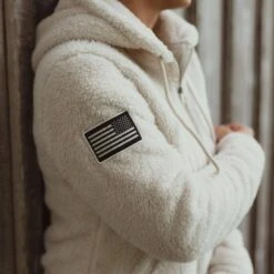 Women's Sherpa Jacket - Oatmeal -Fashion Trend Clothing Store BlankPoster 2000x2000 copy9 .GS4467 GruntStyleWomensSherpaJacket Oatmeal