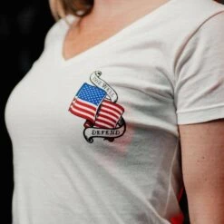 Women's No Sacrifice No Victory V-Neck - White -Fashion Trend Clothing Store BlankPoster 2000x2000 copyGS5789Women sNoSacrificeNoVictoryV Neck White