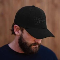 Accessories Stacked Logo Stretch Fit Hat - Blackout