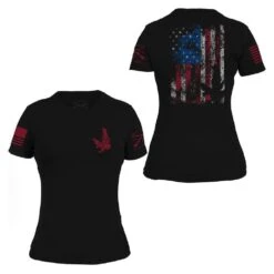 Women's Freedom Flag T-Shirt - Black -Fashion Trend Clothing Store GS2687 Women s Freedom Flag WEB READY Alex Vazquez