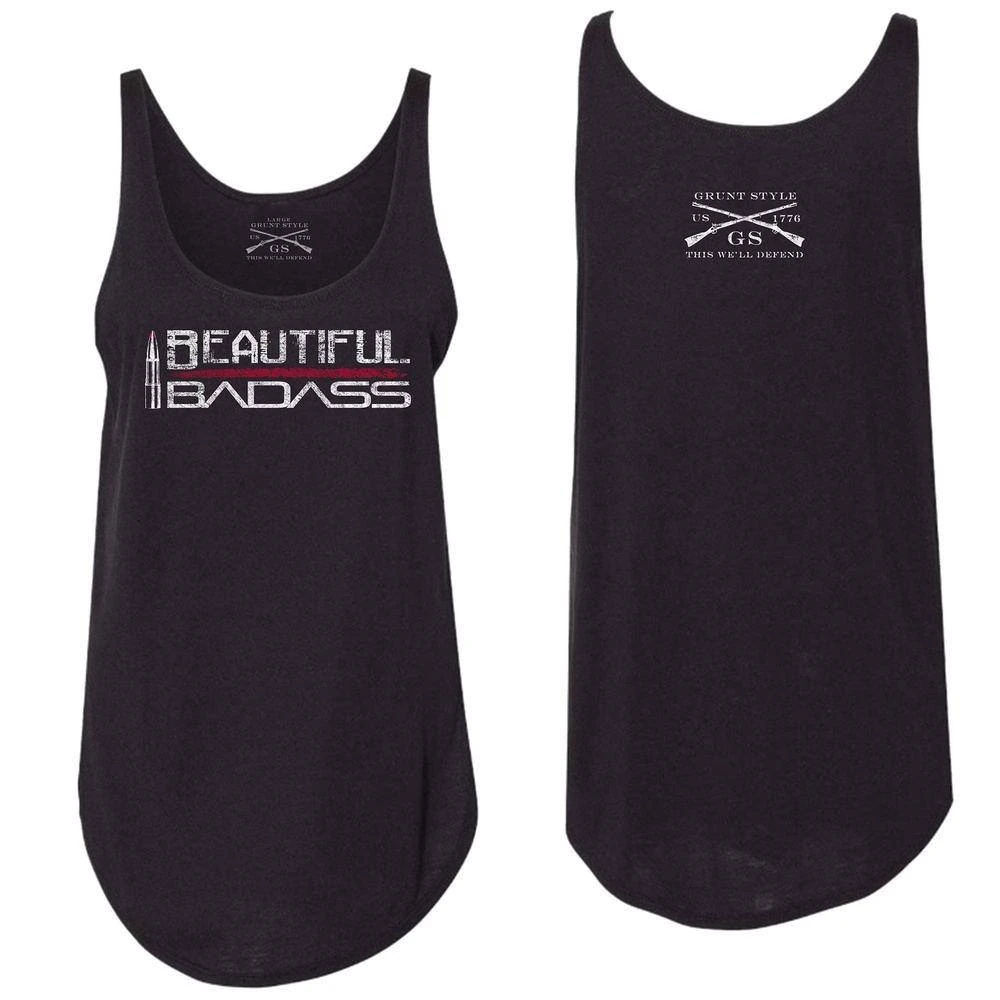 Women's Beautiful Badass Flowy Tank - Black 4 Women's Beautiful Badass Flowy Tank - Black - Image 2