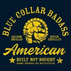 Blue Collar Badass T-Shirt - Midnight Navy -Fashion Trend Clothing Store GS4322 STANDARD WEB READY FRONTART