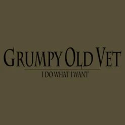 Grumpy Old Vet T-Shirt - Military Green -Fashion Trend Clothing Store GS4505 GrumpyOldVetFRONTART