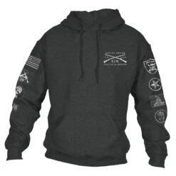 Patch Hoodie - Dark Heather -Fashion Trend Clothing Store GS4543 GruntStylePatchHoodie DarkHeather WEBREADYFRONT