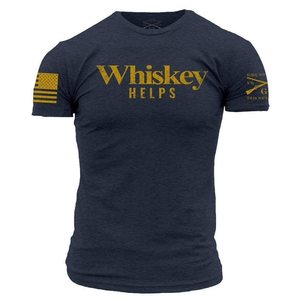Whiskey Helps™T-Shirt - Midnight Navy 3 Whiskey Helps™T-Shirt - Midnight Navy