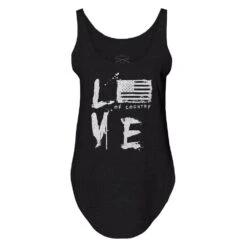Women's Love Of Country Flowy Tank - Black 14 Women's Love Of Country Flowy Tank - Black -Fashion Trend Clothing Store GS4850 Love of Country Women s Black Flowy Tank front WEB READY