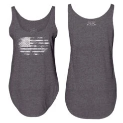 Women's Vintage American Flowy Tank - Charcoal -Fashion Trend Clothing Store GS4851 Vintage American Women s Charcoal Flowy Tank WEB READY BOTH