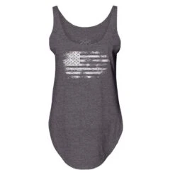Women's Vintage American Flowy Tank - Charcoal -Fashion Trend Clothing Store GS4851 Vintage American Women s Charcoal Flowy Tank WEB READY FRONT