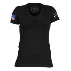 Women's Full Color Flag Bundle - 3 Pack -Fashion Trend Clothing Store GS4905 Women s Full Color Flag Basic V Neck Black STANDARD WEB READY 2021FRONT