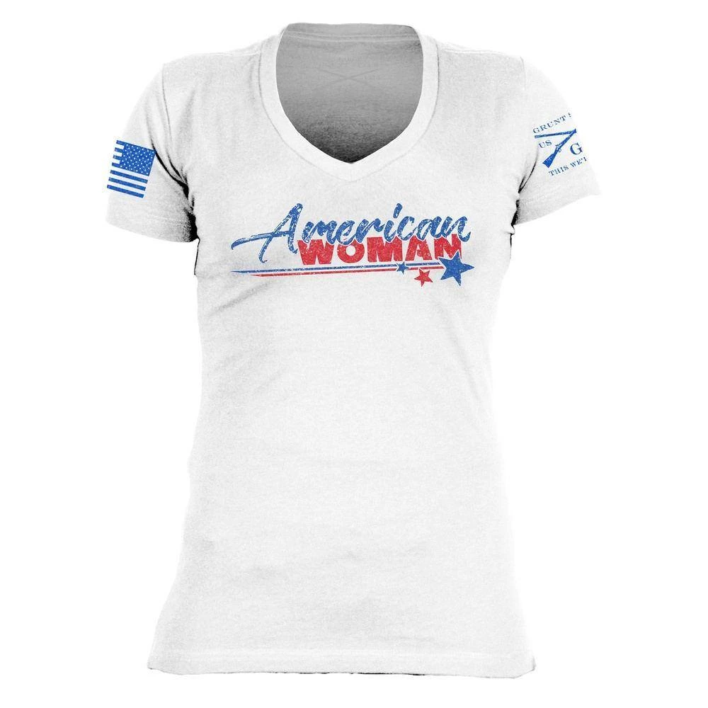 Women's American Woman V-Neck - White 4 Women's American Woman V-Neck - White - Image 2