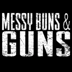 Women's Messy Buns & Guns V-Neck - Black -Fashion Trend Clothing Store GS4936MessyBunsandGuns STANDARD WEB READY 2021artonly