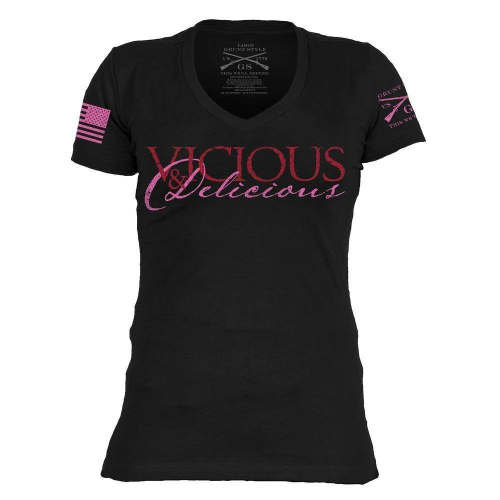 Women's Vicious & Delicious V-Neck - Black 4 Women's Vicious & Delicious V-Neck - Black - Image 2