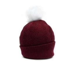 Accessories Fleece Lined Pom-Pom Beanie - Maroon -Fashion Trend Clothing Store GS4960 GruntStyleFleeceLinedMaroonPomPomBeanie 051122 003