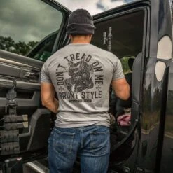 Don't Tread On Me 2A T-Shirt - Dark Heather Gray -Fashion Trend Clothing Store GS4996 Don tTreadOnMe2A DarkHeatherGray 04