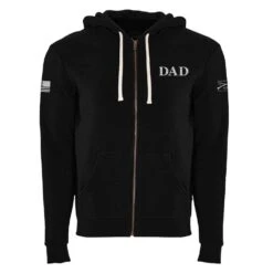 Men's Dad Defined Full-Zip Hoodie - Black -Fashion Trend Clothing Store GS5084 Dad Defined Full Zip Hoodie Black FRONT WEB READY