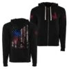 Freedom Flag Full-Zip Hoodie - Black -Fashion Trend Clothing Store GS5085 FreedomFlagFull ZipHoodie Black WEB READYBOTH