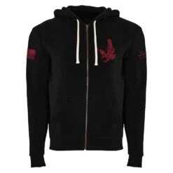 Freedom Flag Full-Zip Hoodie - Black -Fashion Trend Clothing Store GS5085 FreedomFlagFull ZipHoodie Black WEB READYFRONT