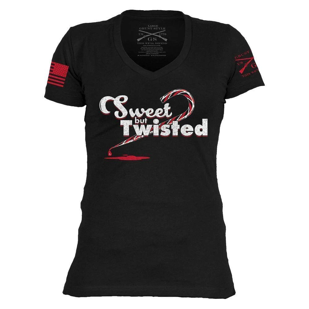 Women's Sweet But Twisted V-Neck Tee - Black 4 Women's Sweet But Twisted V-Neck Tee - Black - Image 2