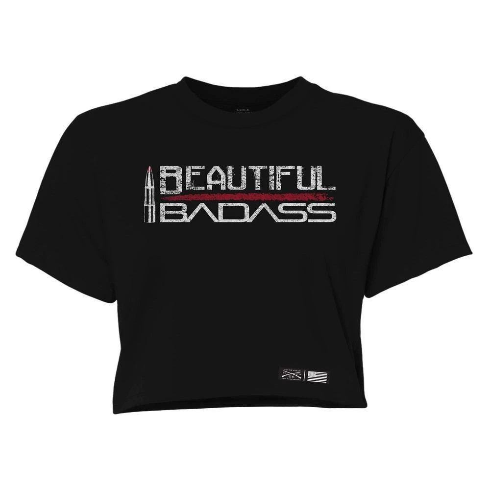 Women's Beautiful Badass Cropped T-Shirt - Black 5 Women's Beautiful Badass Cropped T-Shirt - Black - Image 3