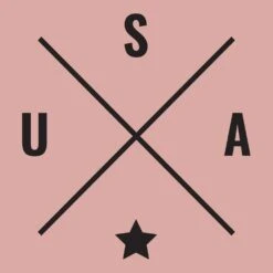 Women's Simple USA Cropped T-Shirt - Desert Pink -Fashion Trend Clothing Store GS5221 Simple USA Cropped Tee Desert Pink STANDARD WEB READY 2022FRONTART