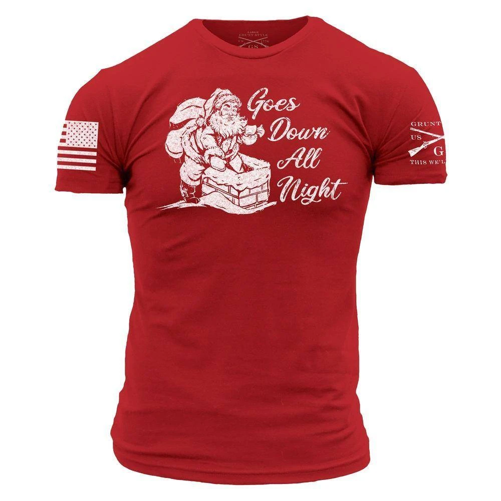 Goes Down All Night Tee - Red 3 Goes Down All Night Tee - Red
