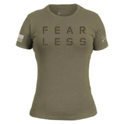 Women's Fear Less Training T-Shirt- Military Green -Fashion Trend Clothing Store GS5252 Women sFearLessTrainingTee STANDARD WEB READY FRONT