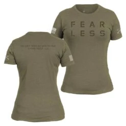 Women's Fear Less Training T-Shirt- Military Green -Fashion Trend Clothing Store GS5252 Women sFearLessTrainingTee STANDARD WEB READY STACKED