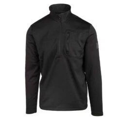 Men's 1/2 Zip Waffle Top - Black -Fashion Trend Clothing Store GS5312 GruntStyle1 2ZipWaffleTop Black