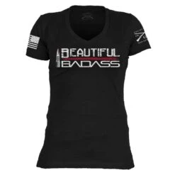 Women's Beautiful Badass V-Neck - Black -Fashion Trend Clothing Store GS5314 Women sBeautifulBadassV Neck Black STANDARD WEB READY front min