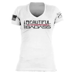 Bullet Babe Bundle - 3 Pack 9 Bullet Babe Bundle - 3 Pack -Fashion Trend Clothing Store GS5315 Women sBeautifulBadassV Neck White STANDARD WEB READY front