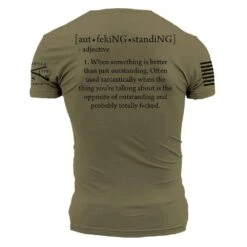 Outf*cking Standing T-Shirt - Military Green -Fashion Trend Clothing Store GS5357 OutfckingStanding MilitaryGreen STANDARD WEB READY back min