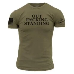Outf*cking Standing T-Shirt - Military Green -Fashion Trend Clothing Store GS5357 OutfckingStanding MilitaryGreen STANDARD WEB READY front min
