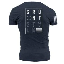 Stars And Stripes Logo T-Shirt - Navy -Fashion Trend Clothing Store GS5403 GSStarsandStripesLogo Navy STANDARD WEB READY 2022BACK