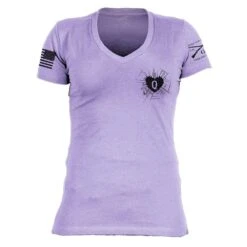 Women's Heart And Soul Of A Warrior V-Neck - Lavender -Fashion Trend Clothing Store GS5422 HeartandSoulofaWarriorV Neck Lavender STANDARD WEB READYFront