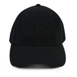 Accessories Stacked Logo Stretch Fit Hat - Blackout -Fashion Trend Clothing Store GS5460 GruntStyleStackedLogoStretchFitHat Blackout 05062018 0003