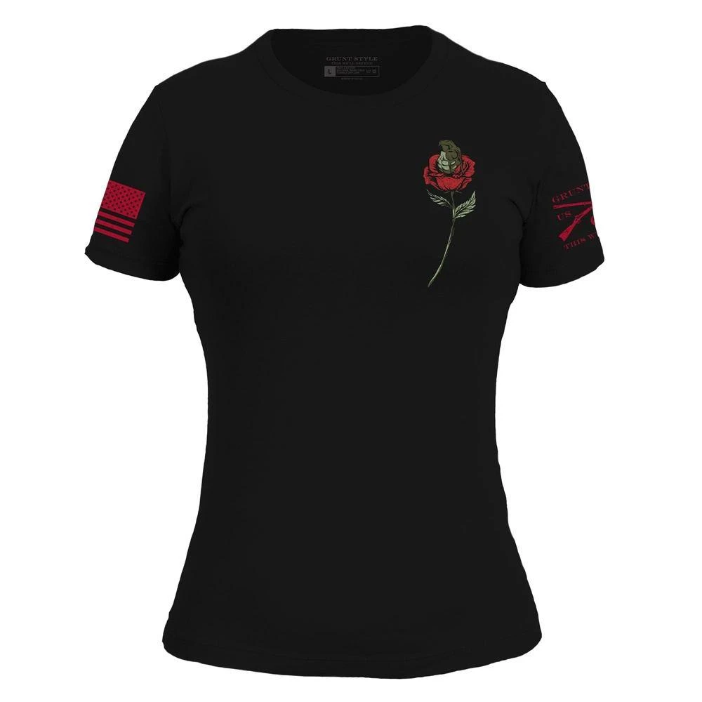 Women's Death Rose T-Shirt - Black 9 Women's Death Rose T-Shirt - Black - Image 7