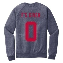 Zero F's Given Terry Crew Sweatshirt - Navy Heather -Fashion Trend Clothing Store GS5475 ZeroF sGivenTerryCrewSweatshirt NavyHeather STANDARD WEB READY Back