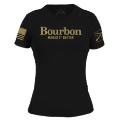 Women's Bourbon Makes It Better Slim Fit T-Shirt - Black 8 Women's Bourbon Makes It Better Slim Fit T-Shirt - Black -Fashion Trend Clothing Store GS5518 Women sBourbonMakesItBetter WEB READY Front
