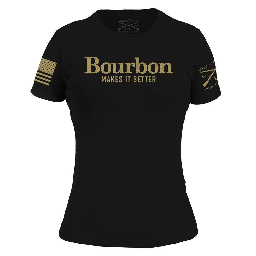 Women's Bourbon Makes It Better Slim Fit T-Shirt - Black 5 Women's Bourbon Makes It Better Slim Fit T-Shirt - Black - Image 3