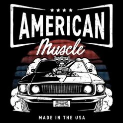 American Muscle T-Shirt - Black -Fashion Trend Clothing Store GS5539 AmericanMuscleMen sTee WEB READY FrontArt