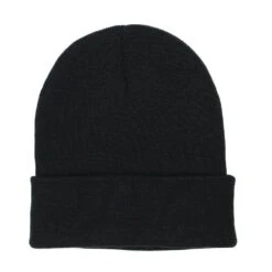 Accessories Name Tape Black Cuffed Beanie -Fashion Trend Clothing Store GS5555 GSNameTapeBlackCuffedBeanie STANDARD WEB READY 2022 001