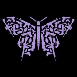 Women's 2A Butterfly Slim Fit T-Shirt - Black -Fashion Trend Clothing Store GS5566 2AButterflyWomen sSlimFitTee Black STANDARD WEB READY ART