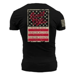 Grunt Style Stars & Bars T-Shirt - Black -Fashion Trend Clothing Store GS5574 GruntStyleStars BarsMen sTee Black WEB READY 2022bk